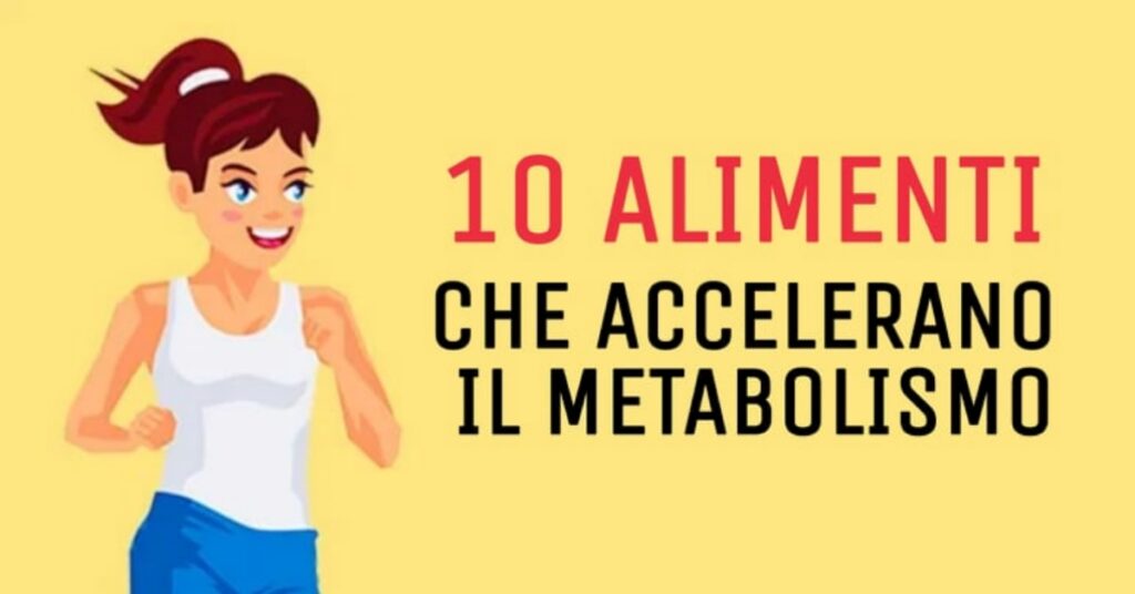 donna e scritta alimenti che accelerano il metabolismo