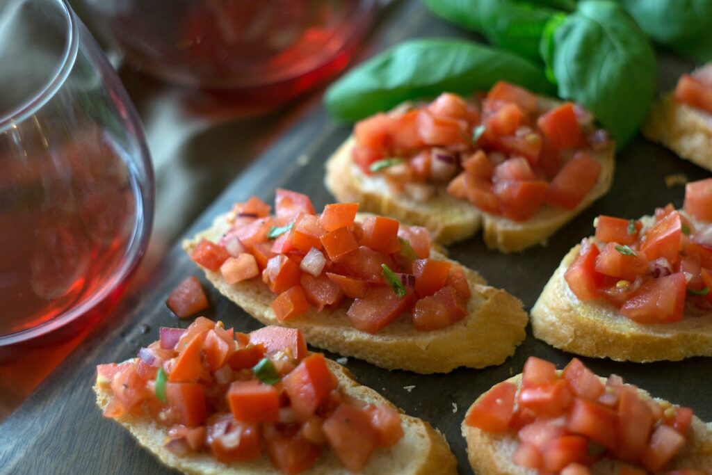 Bruschetta in primo piano