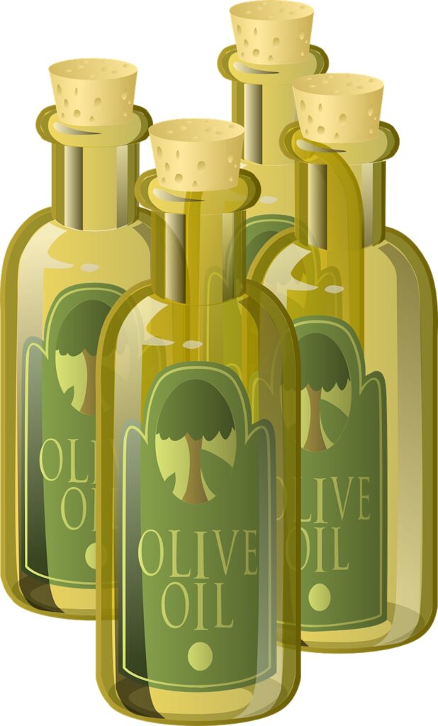 Bottiglie di olio d'oliva