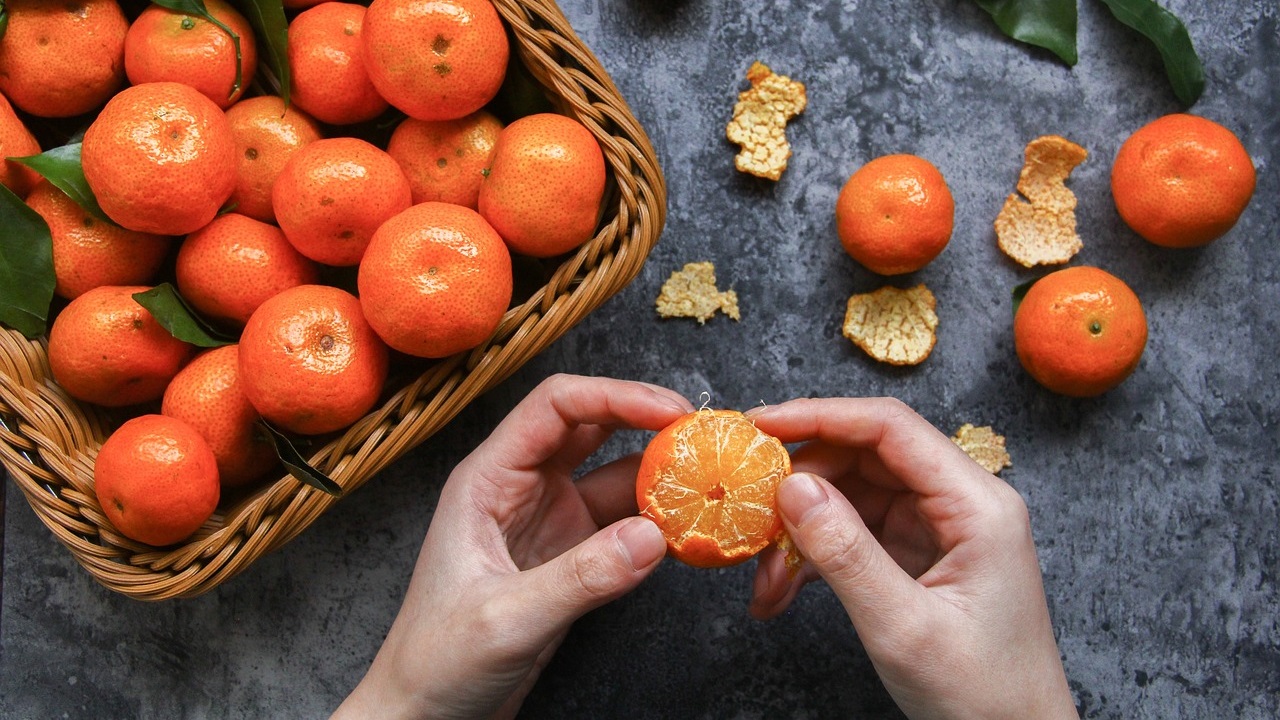 cesta de tangerinas